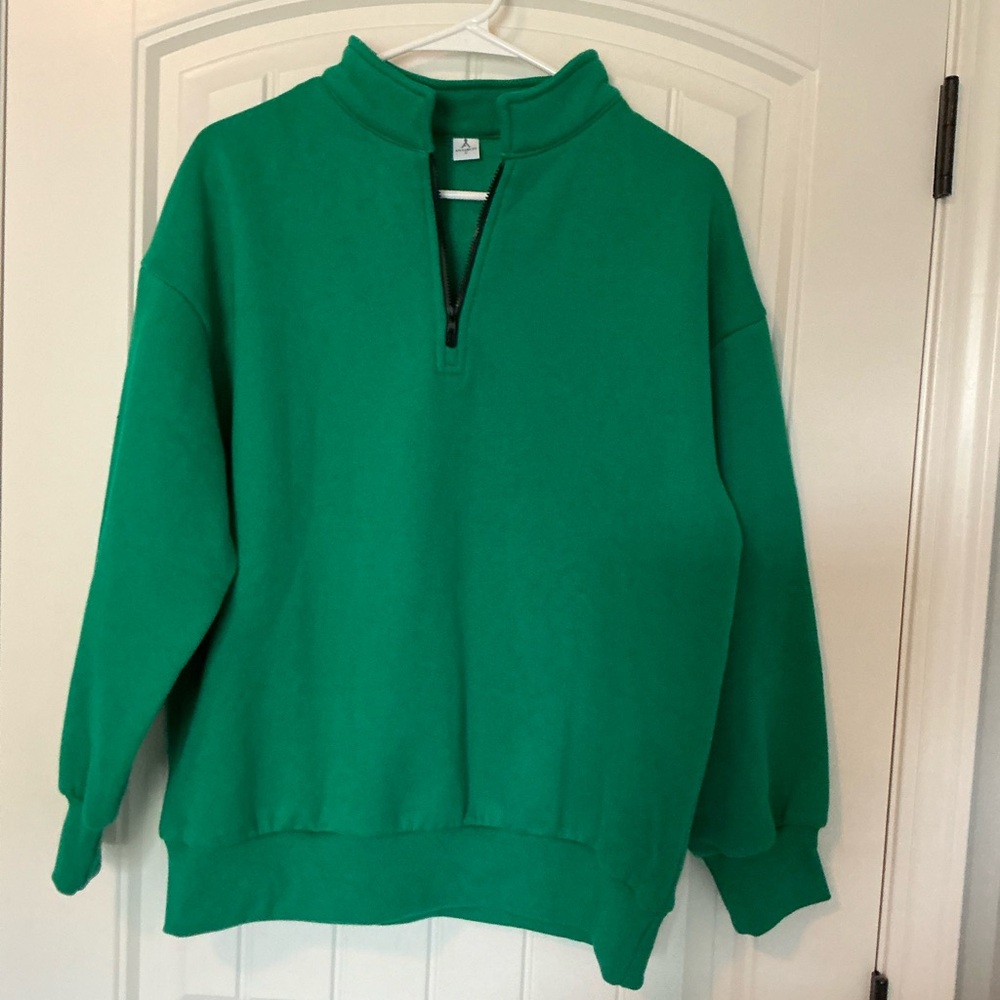 ANRABESS Women Long Sleeve Oversized Half Zip Pullover Sweatshirt size Small